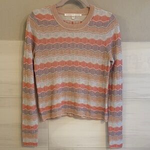 Veronica Beard Wave-Stripe Long Sleeve Knit in Pink, Beige & Lilac